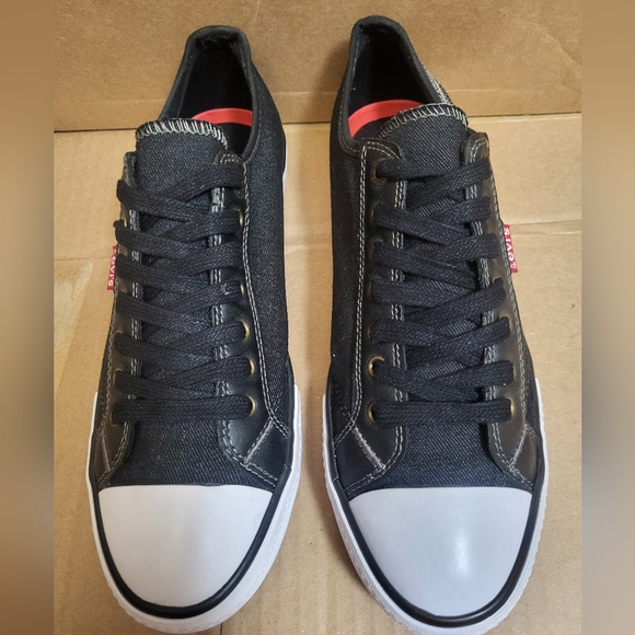Levi' Strauss Black Denim Comfort Tech Sneakers Men Size 8.5 - Picture 2 of 10